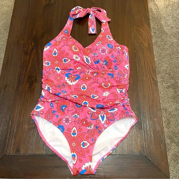 Boden Pink Floral One Piece Swimsuit - Picture 6 of 12